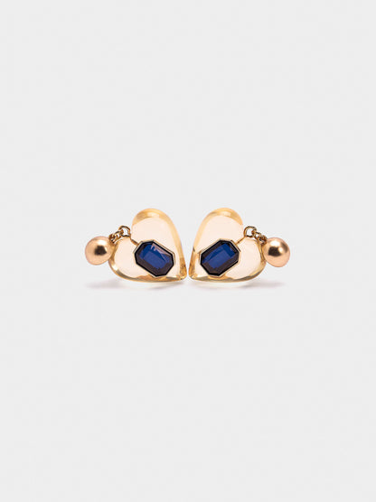 Heart Earrings With Crystal