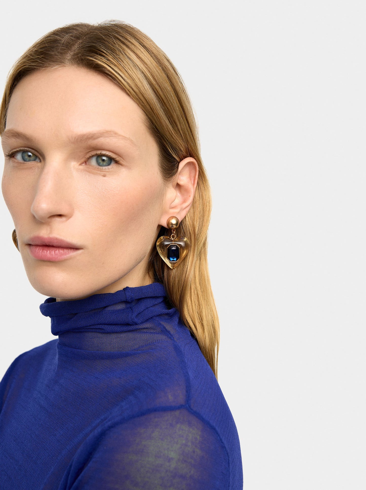 Heart Earrings With Crystal