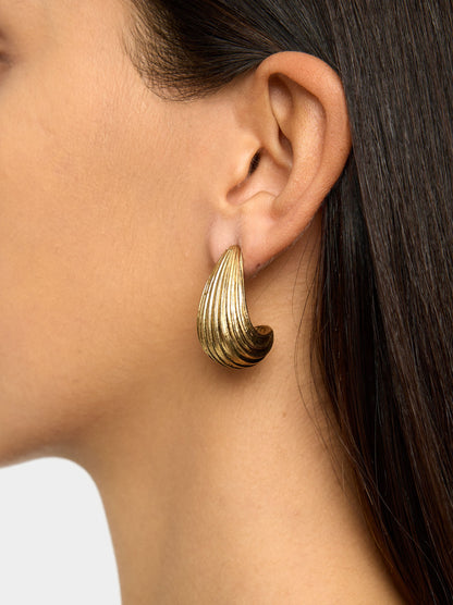 Elongated Scratched Earrings