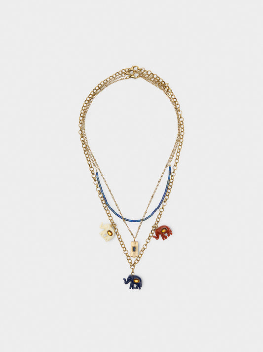 Set Of Necklaces With Elephants