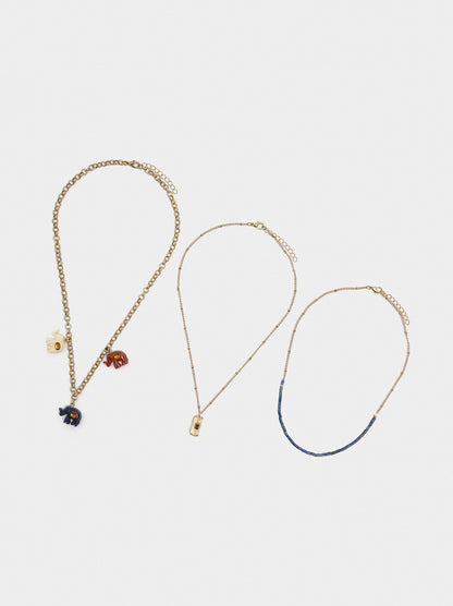 Set Of Necklaces With Elephants