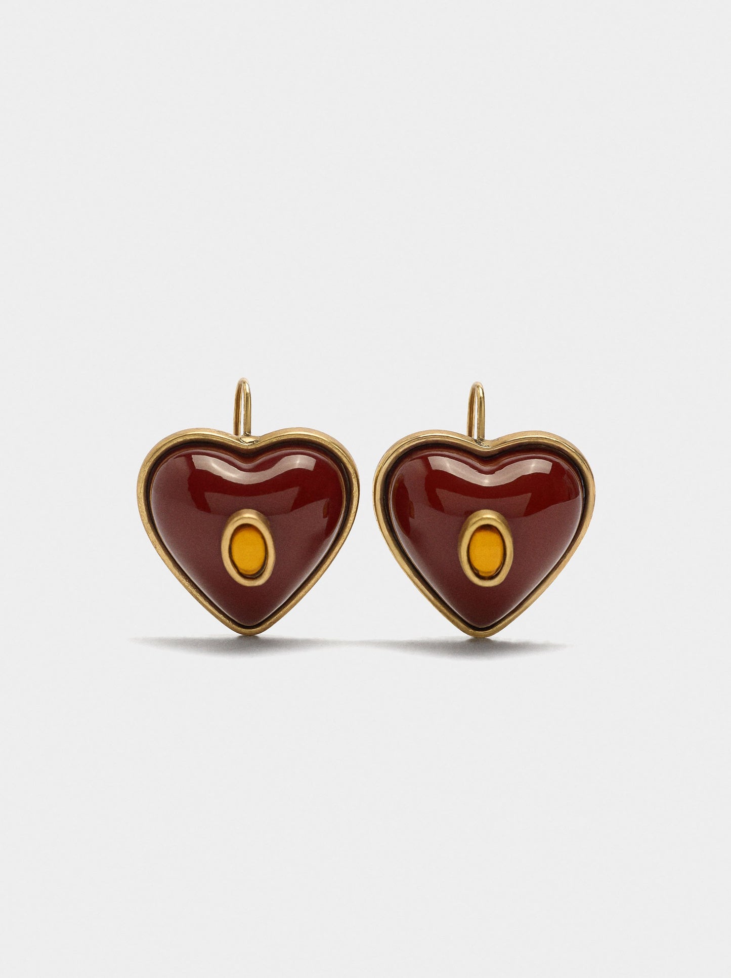 Earrings With Resin Hearts