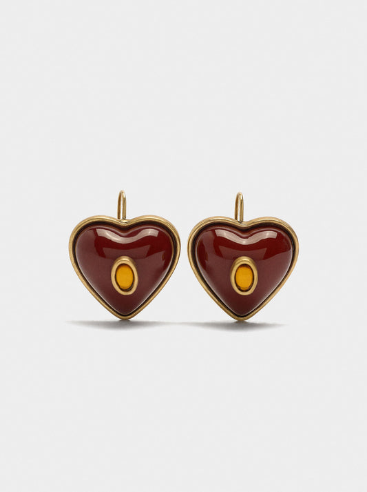 Earrings With Resin Hearts