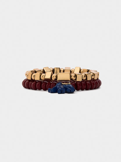 Set Of Elastic Bracelets With Stones