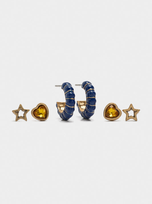 Set Of Earrings With Enamel