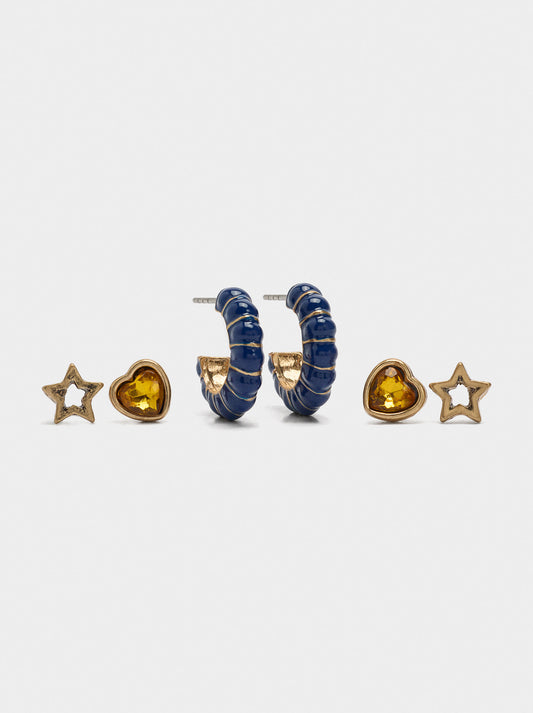 Set Of Earrings With Enamel