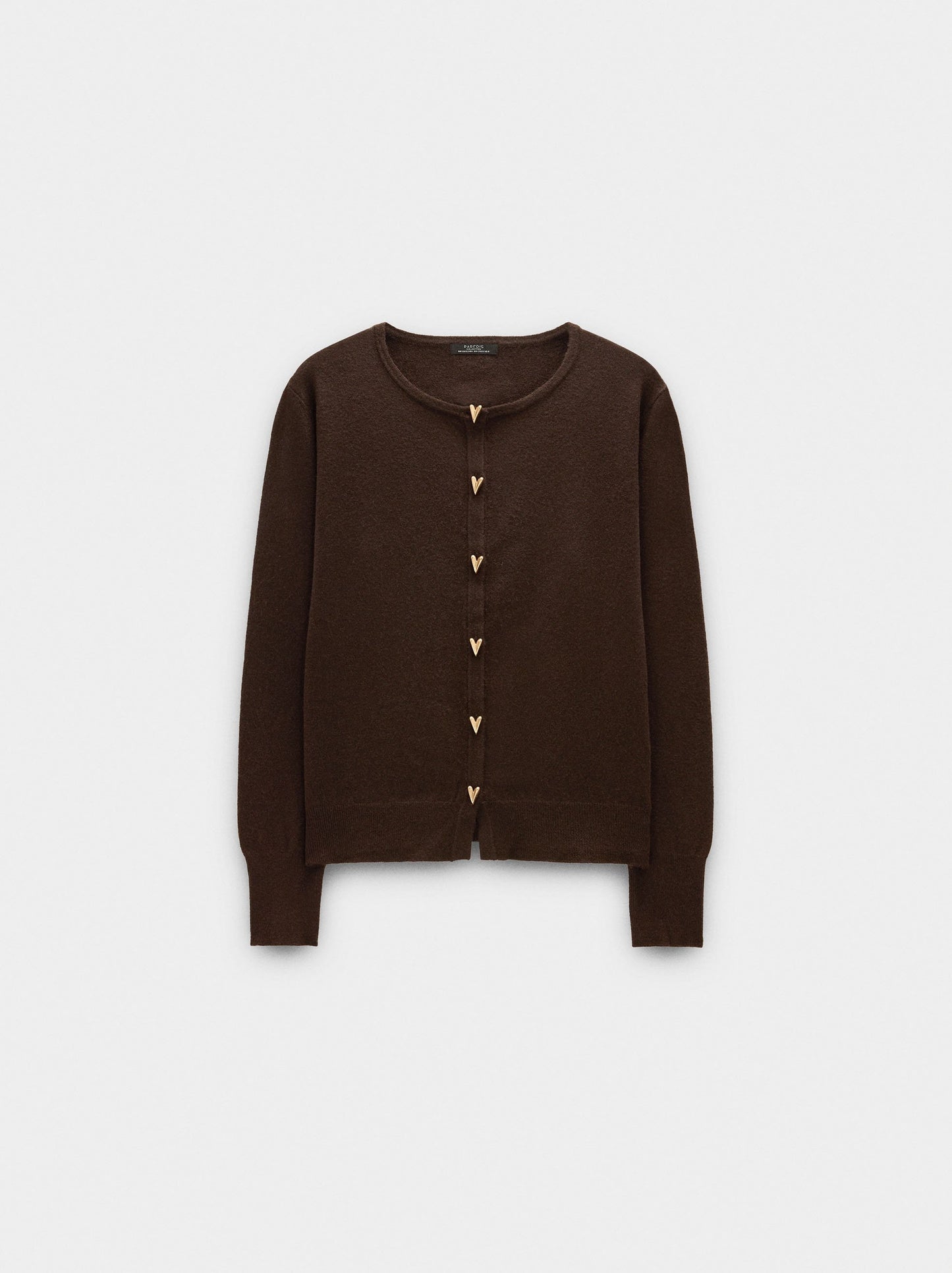 Knit Mesh Cardigan With Heart Buttons