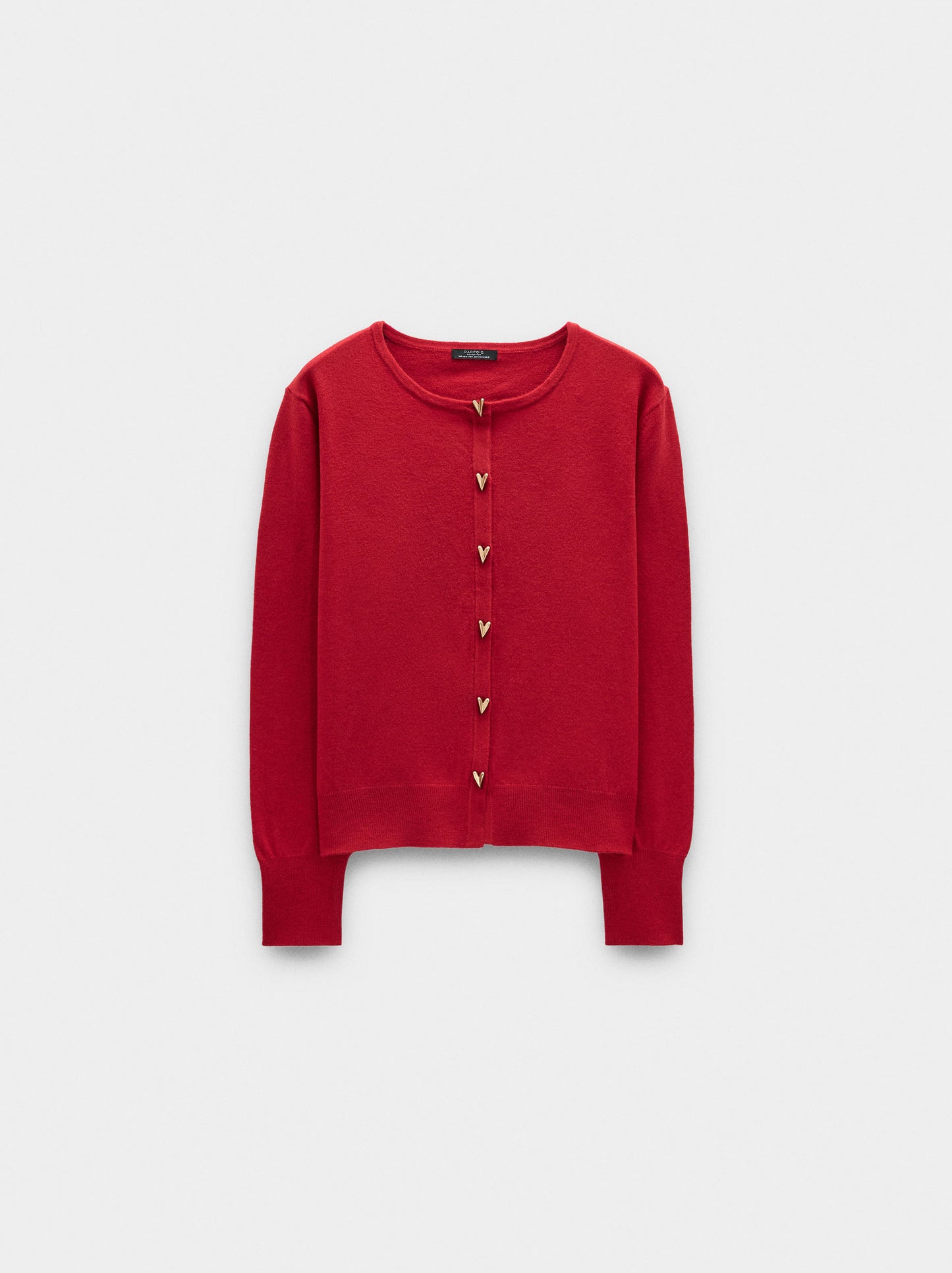 Knit Mesh Cardigan With Heart Buttons