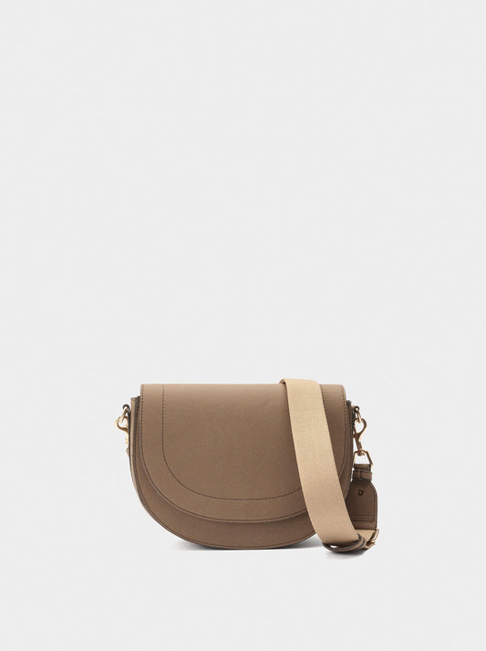 Oval Crossbody Bag With Flap