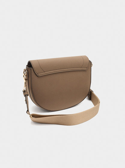 Oval Crossbody Bag With Flap