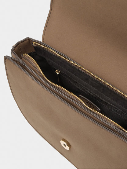 Oval Crossbody Bag With Flap