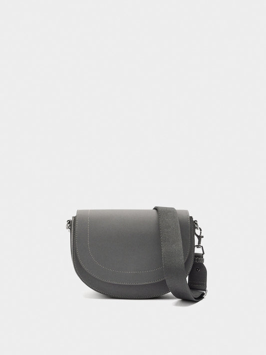 Oval Crossbody Bag With Flap