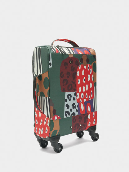 Travel Suitcase With Printed Nylon
