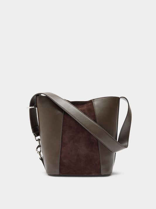 Bucket Bag With Leather Details