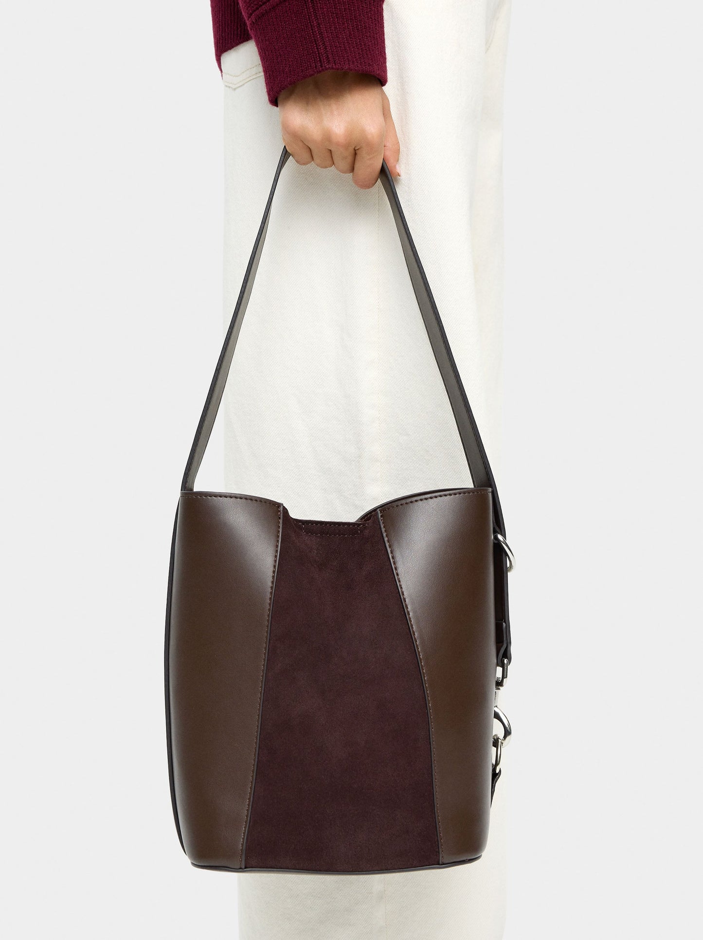 Bucket Bag With Leather Details