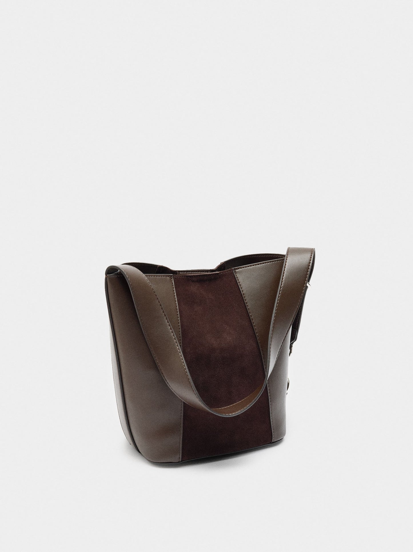 Bucket Bag With Leather Details