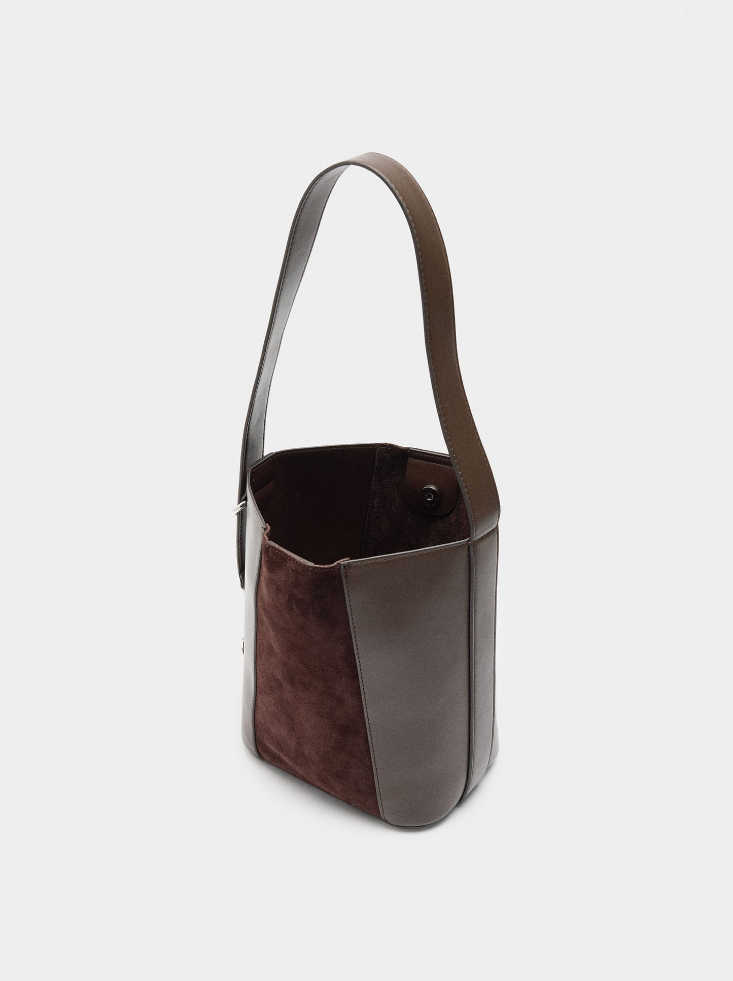 Bucket Bag With Leather Details