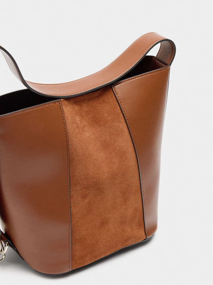 Bucket Bag With Leather Details