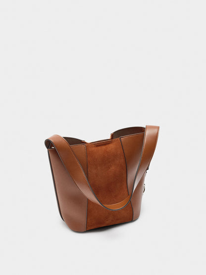 Bucket Bag With Leather Details