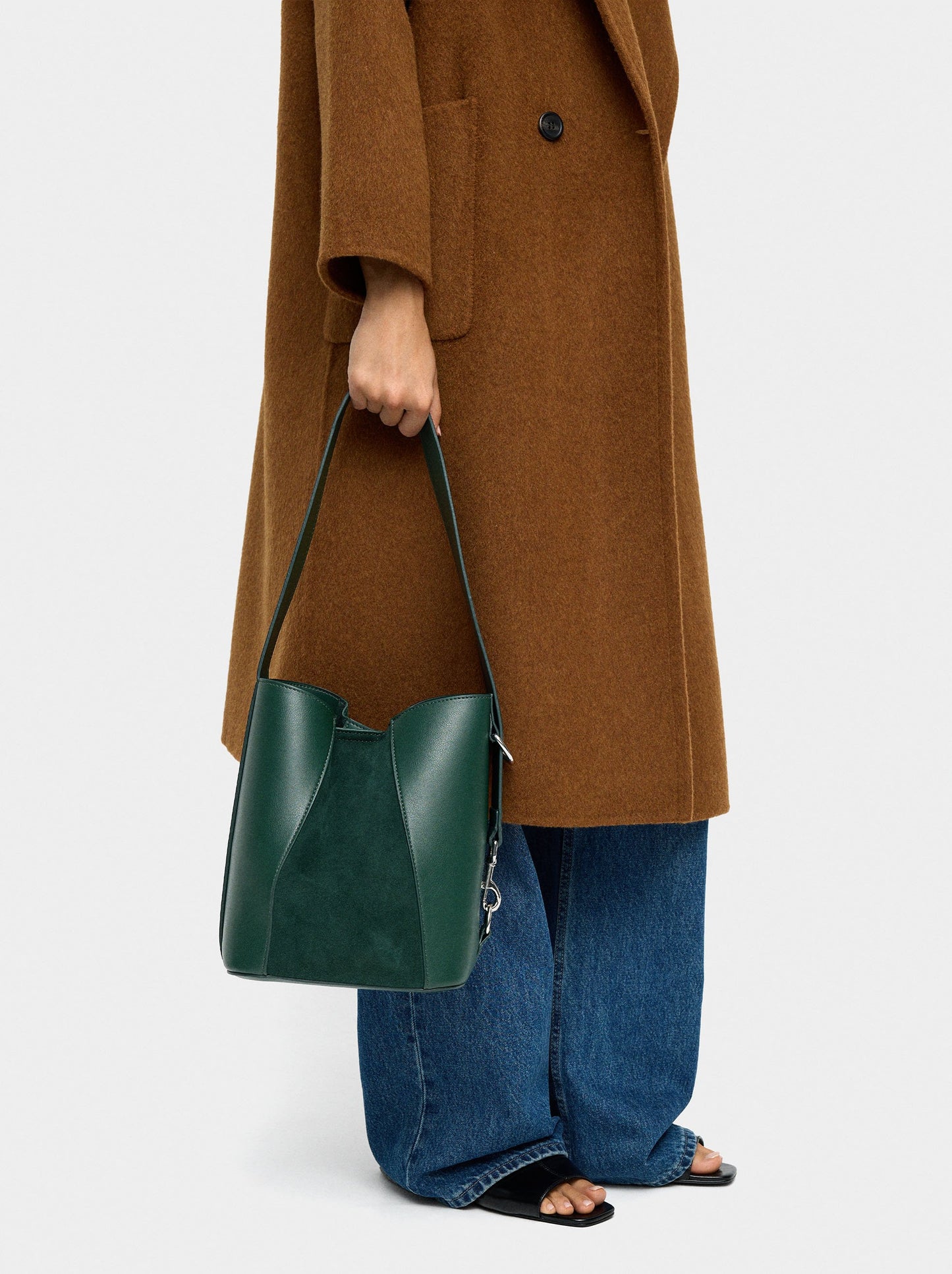 Bucket Bag With Leather Details