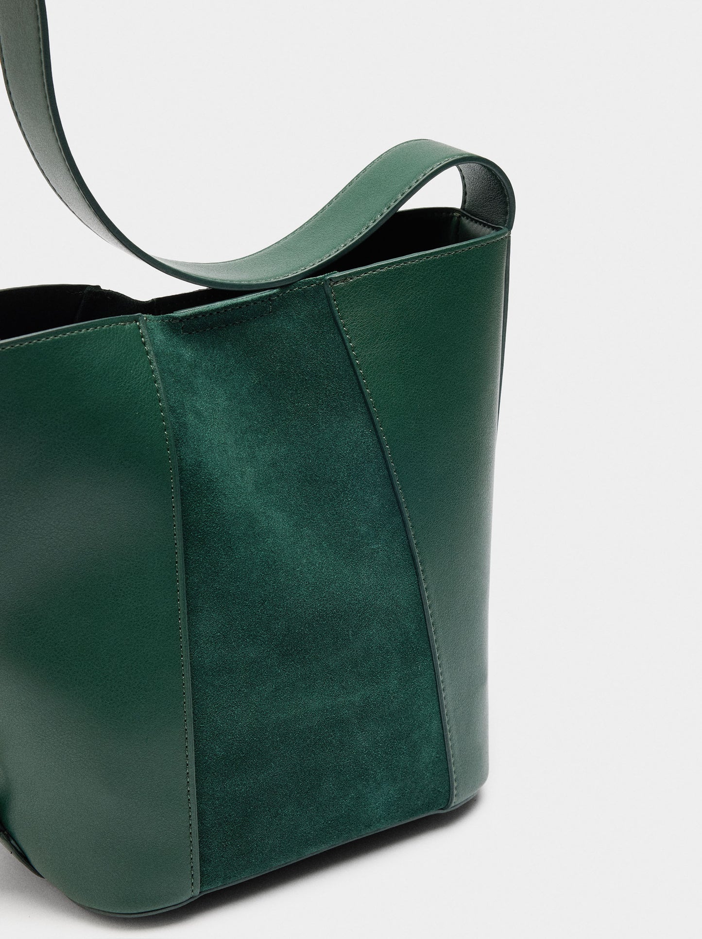 Bucket Bag With Leather Details