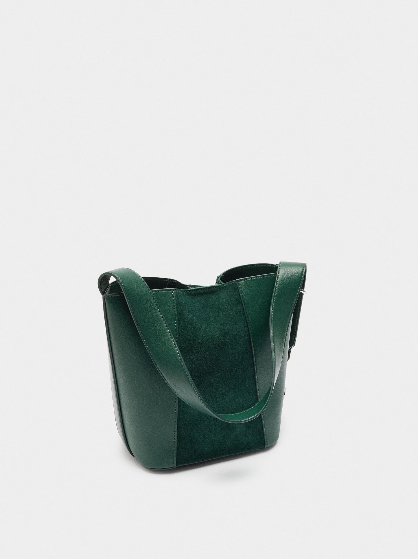 Bucket Bag With Leather Details