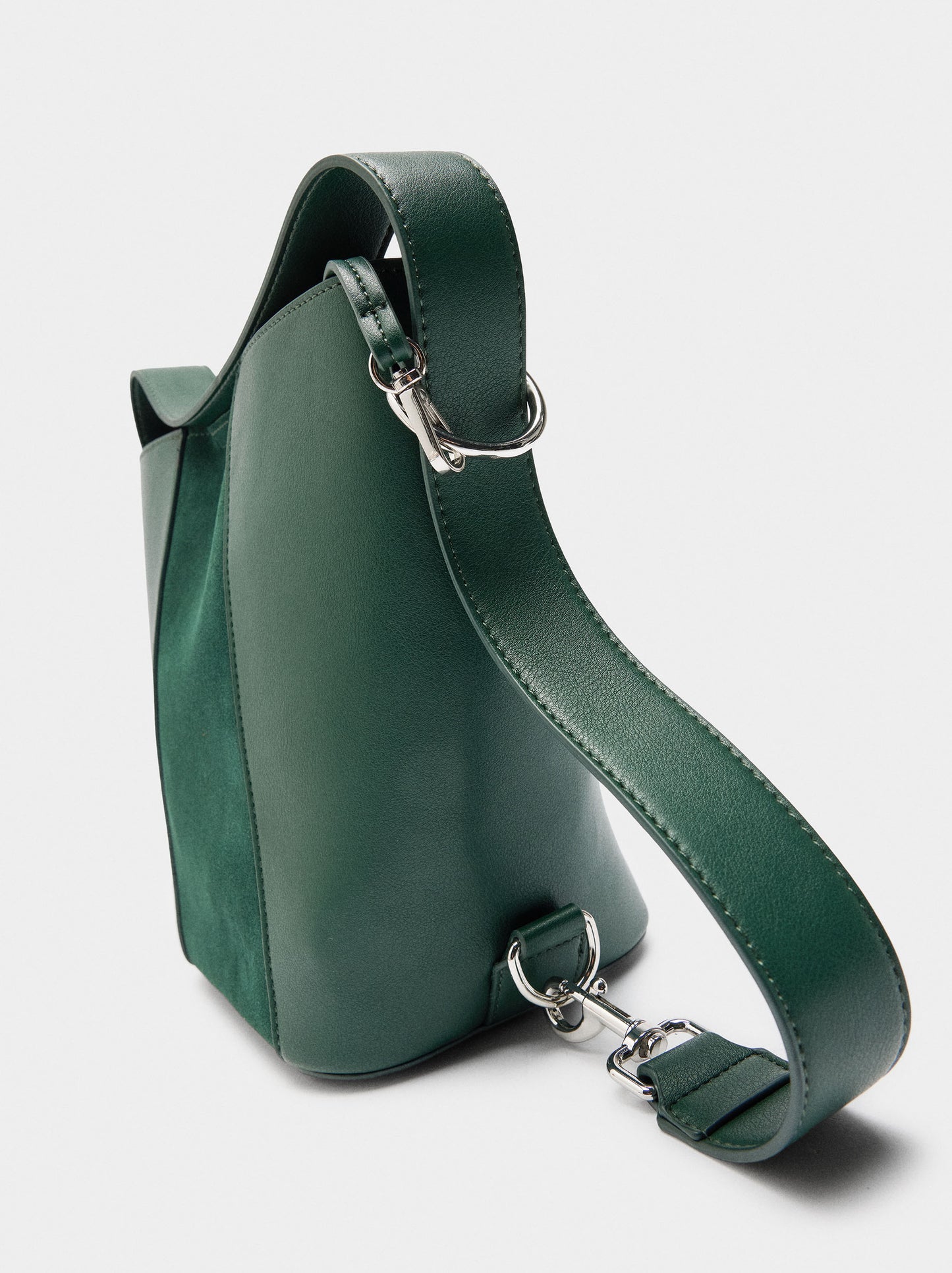Bucket Bag With Leather Details
