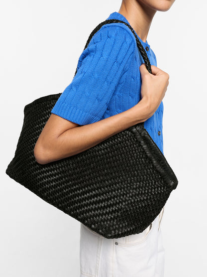 Woven Leather Shopper Bag
