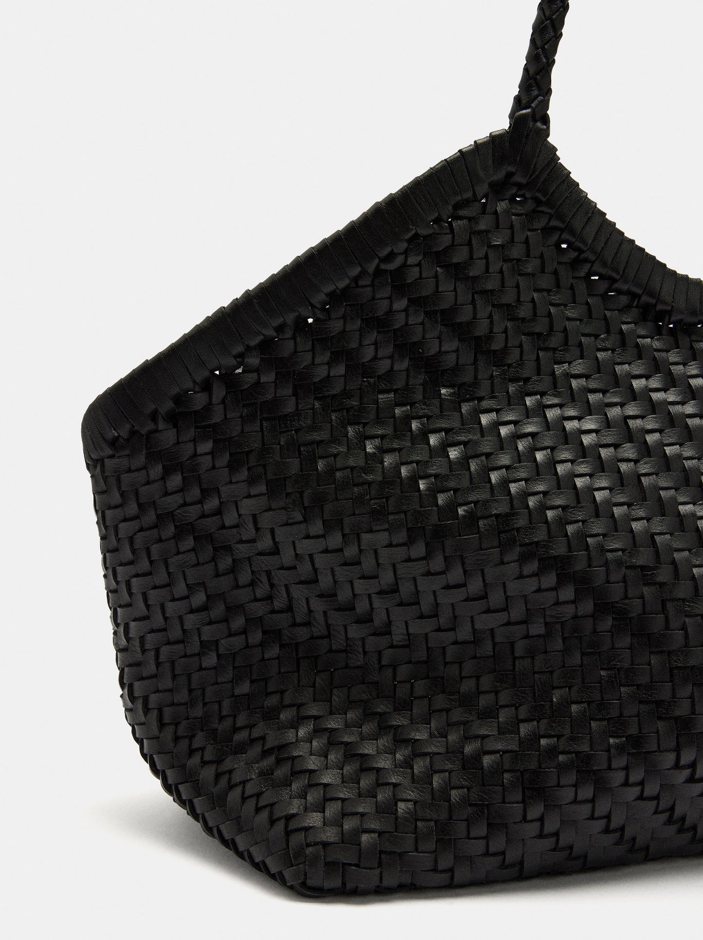 Woven Leather Shopper Bag