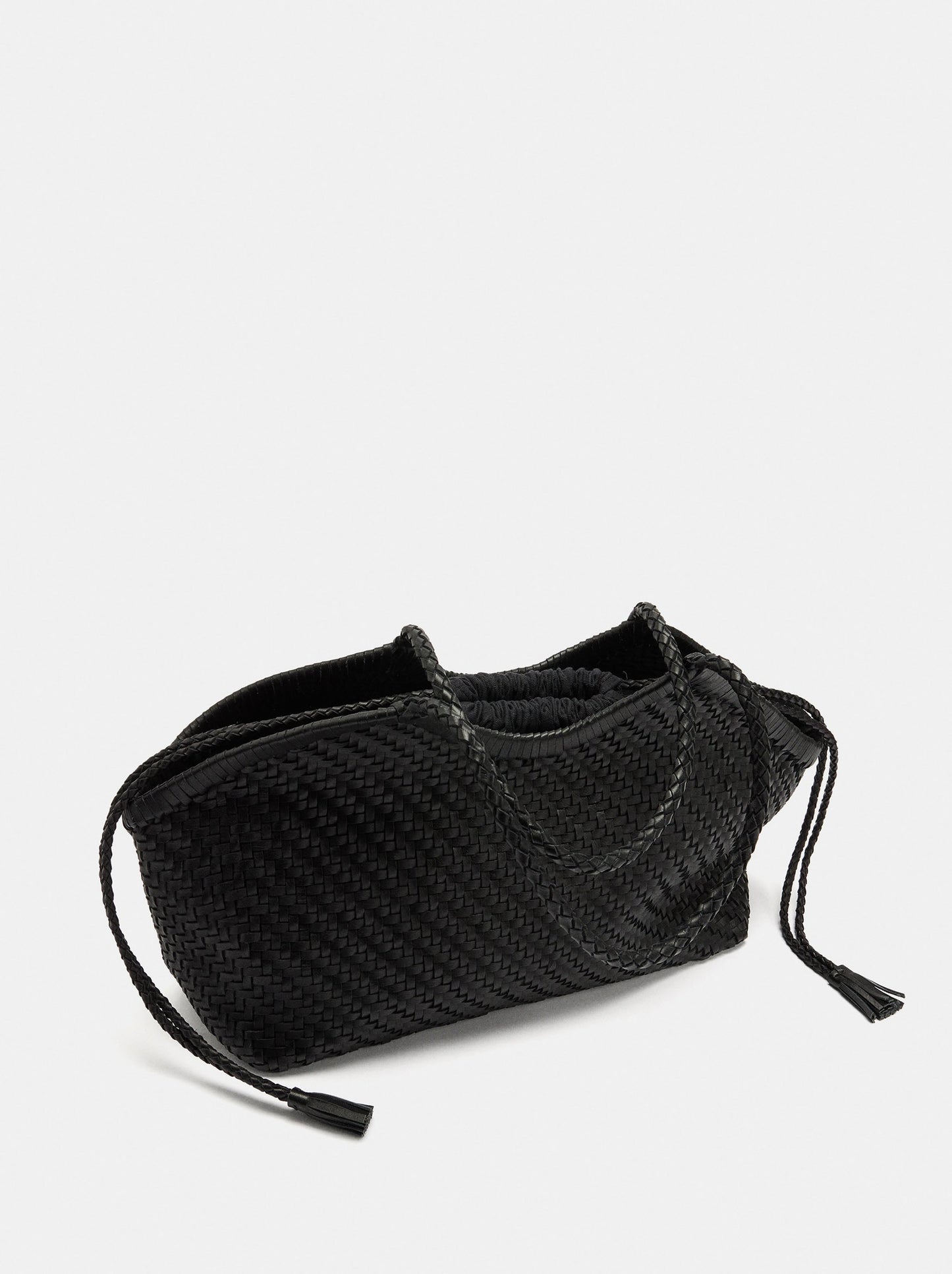 Woven Leather Shopper Bag