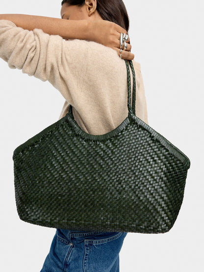 Woven Leather Shopper Bag