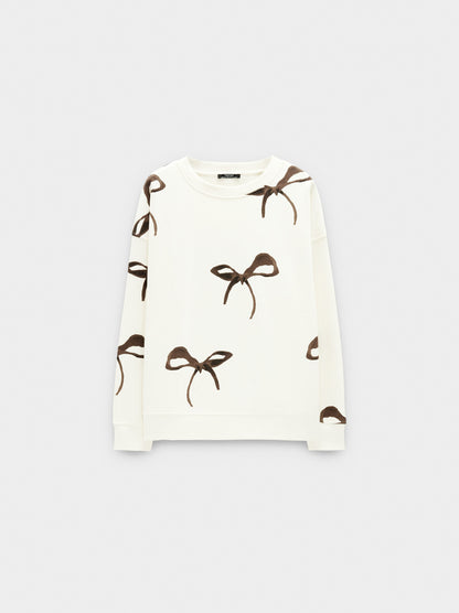 Sweatshirt With Printed Bows