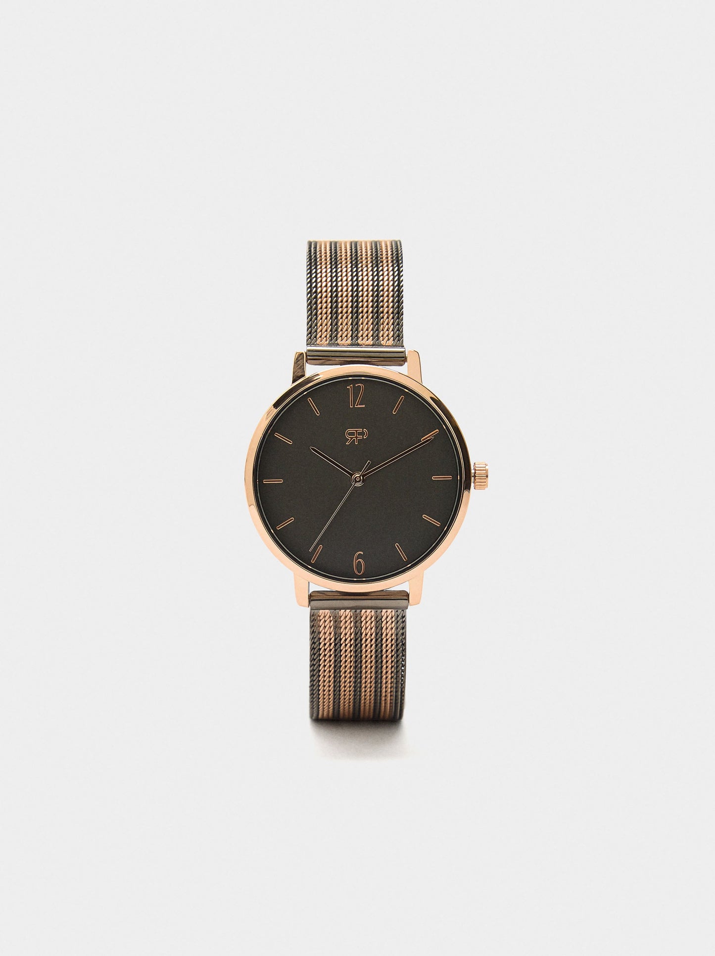 Watch With Bicolor Metal Mesh