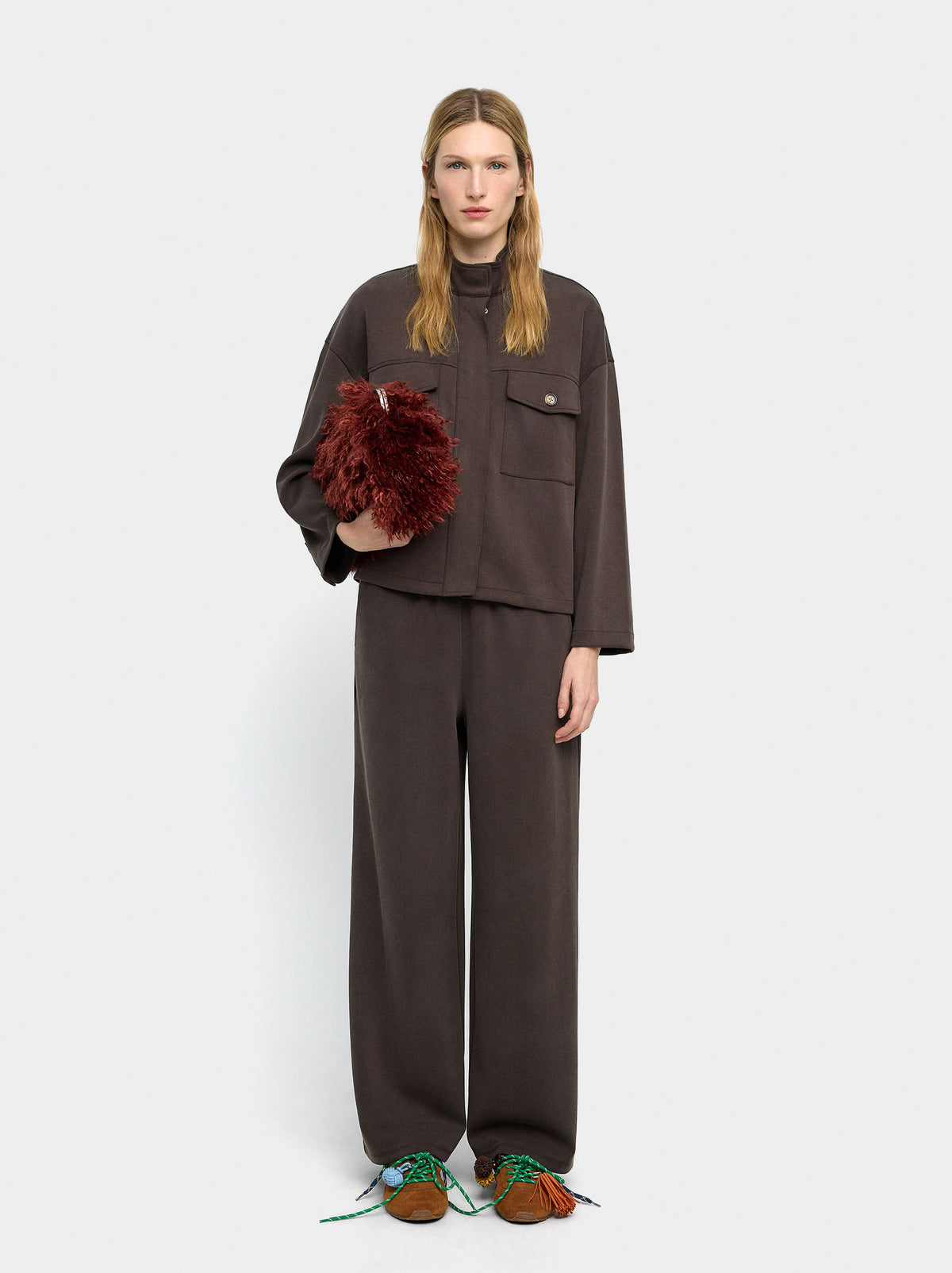 Straight Pants With Elastic Waist