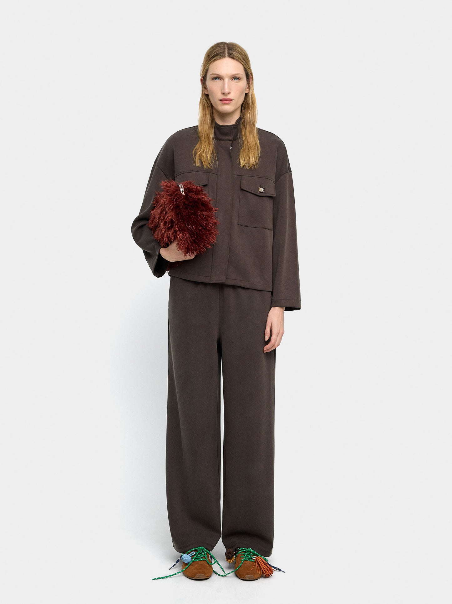 Straight Pants With Elastic Waist