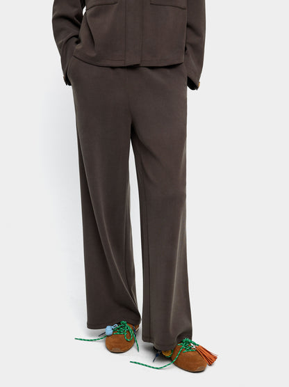 Straight Pants With Elastic Waist