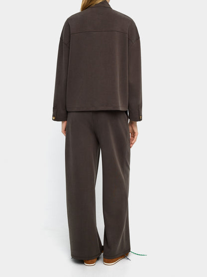 Straight Pants With Elastic Waist