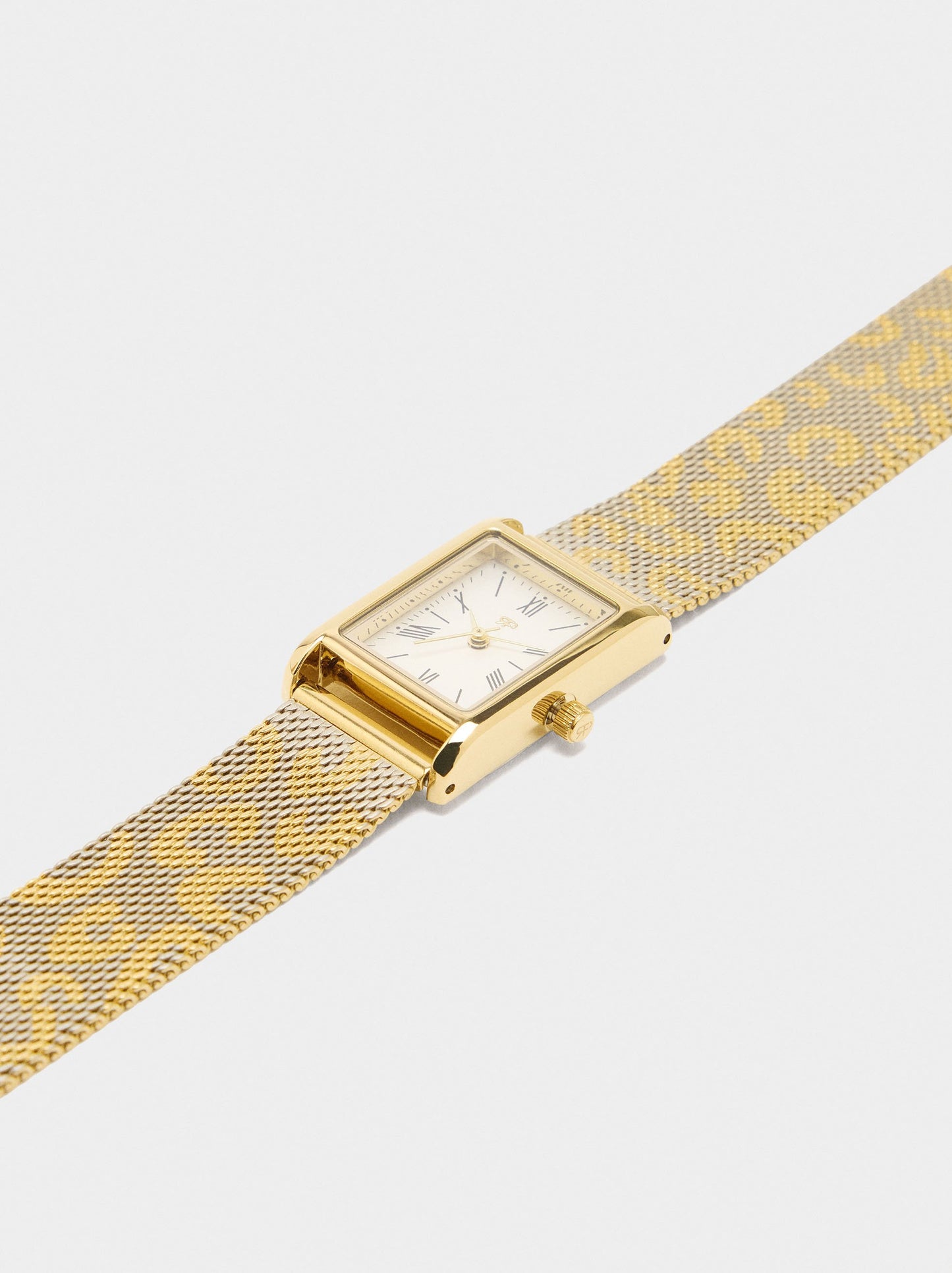 Animal Printed Mesh Strap Watch