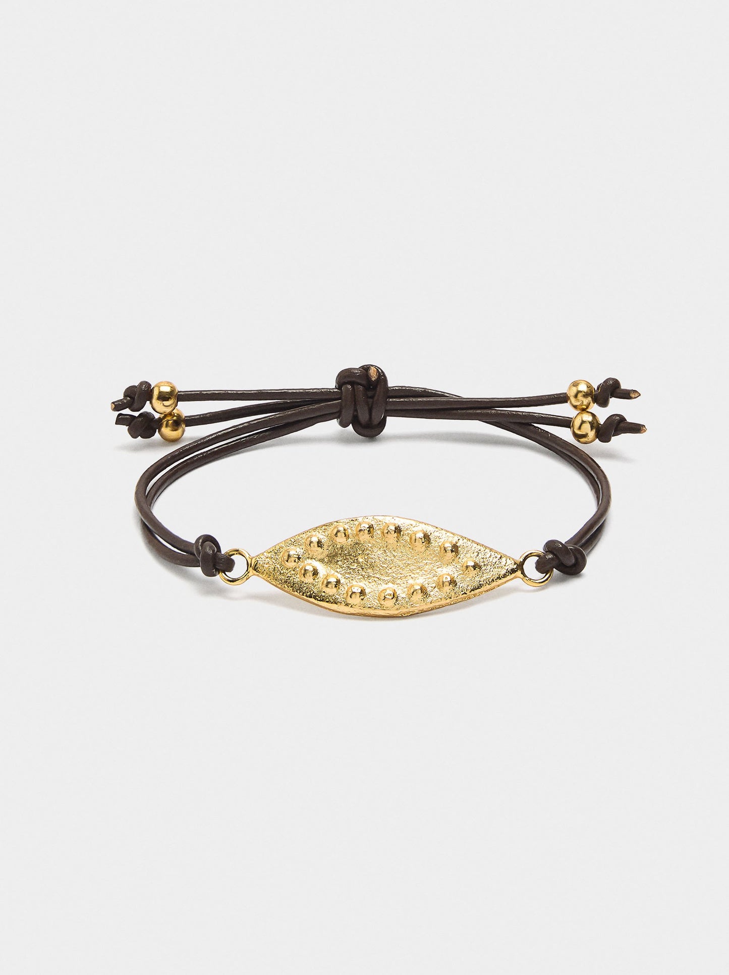 Set Of Bracelets With Leather Cord