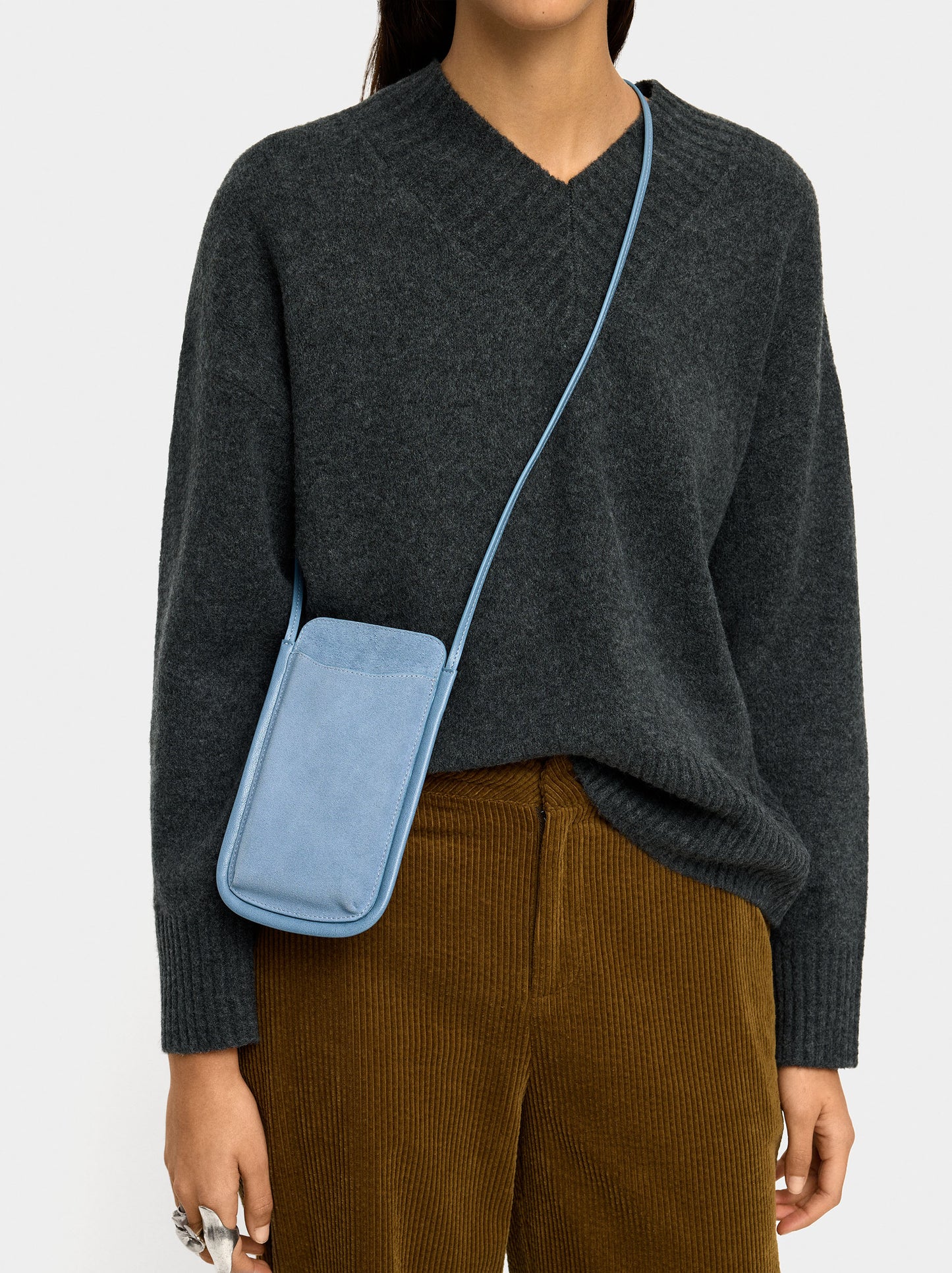 Mobile Phone Bag With Leather Details