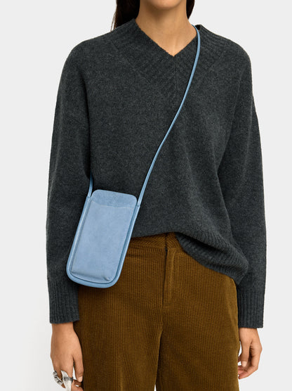 Mobile Phone Bag With Leather Details