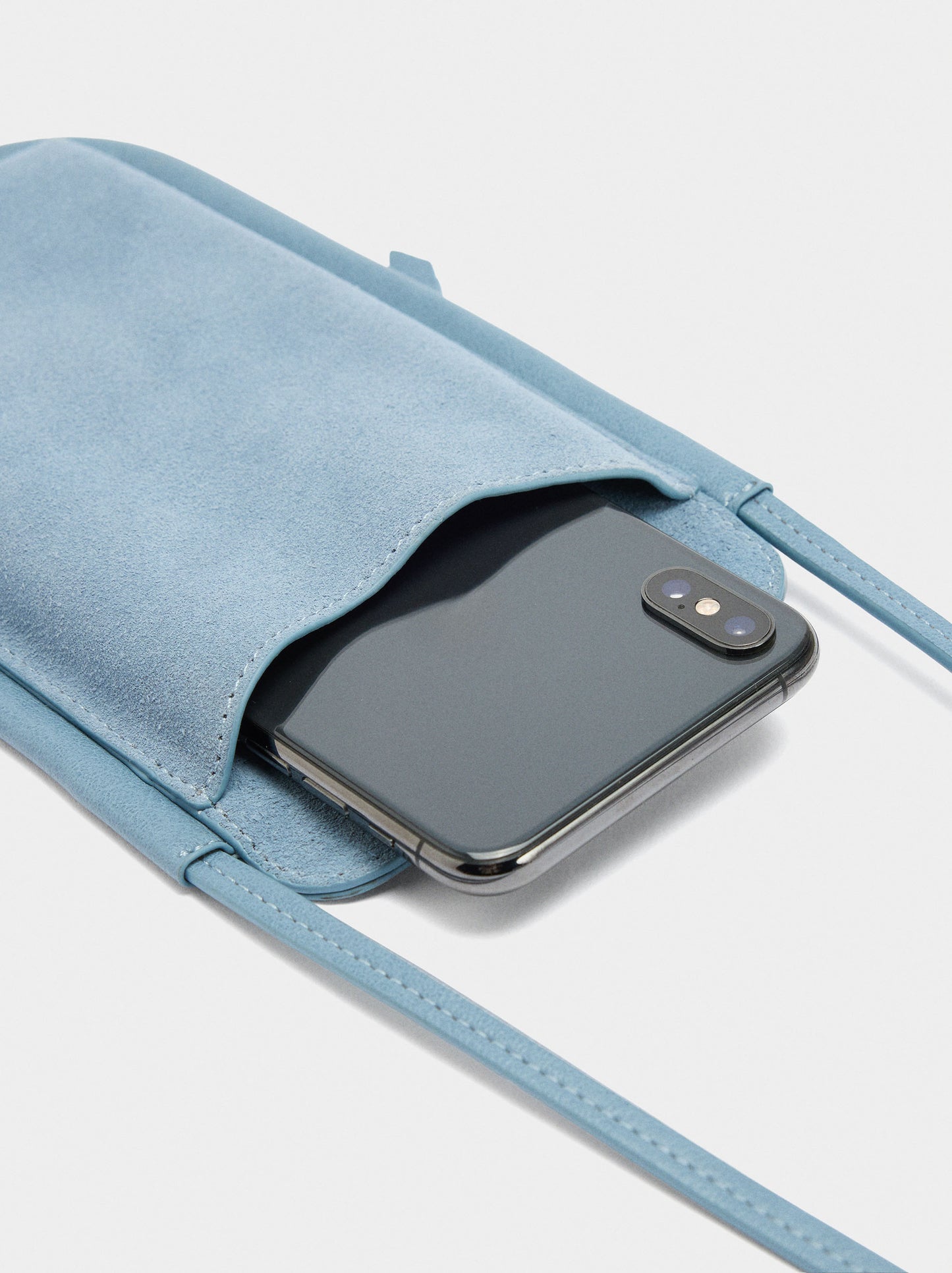 Mobile Phone Bag With Leather Details