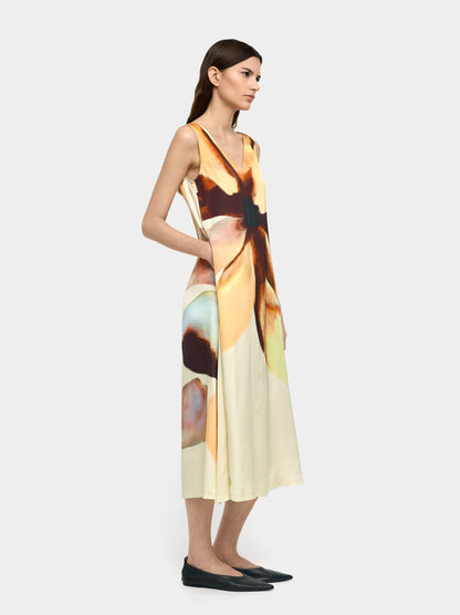 Printed Floral Midi Dress