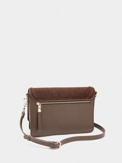 Crossbody Bag With Flap And Leather Details