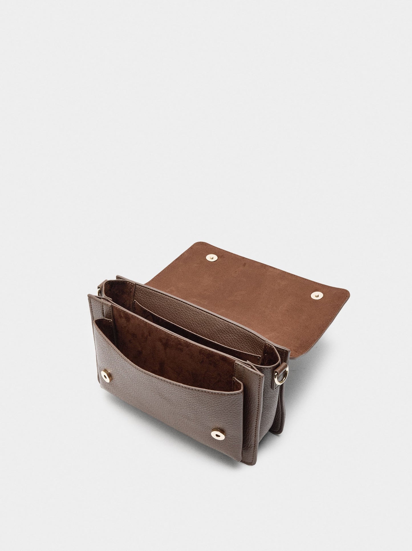 Crossbody Bag With Flap And Leather Details