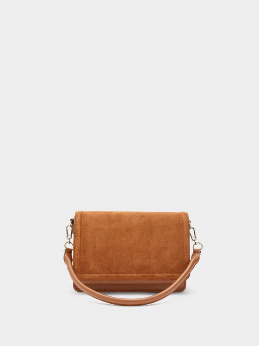Crossbody Bag With Flap And Leather Details