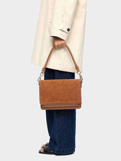 Crossbody Bag With Flap And Leather Details