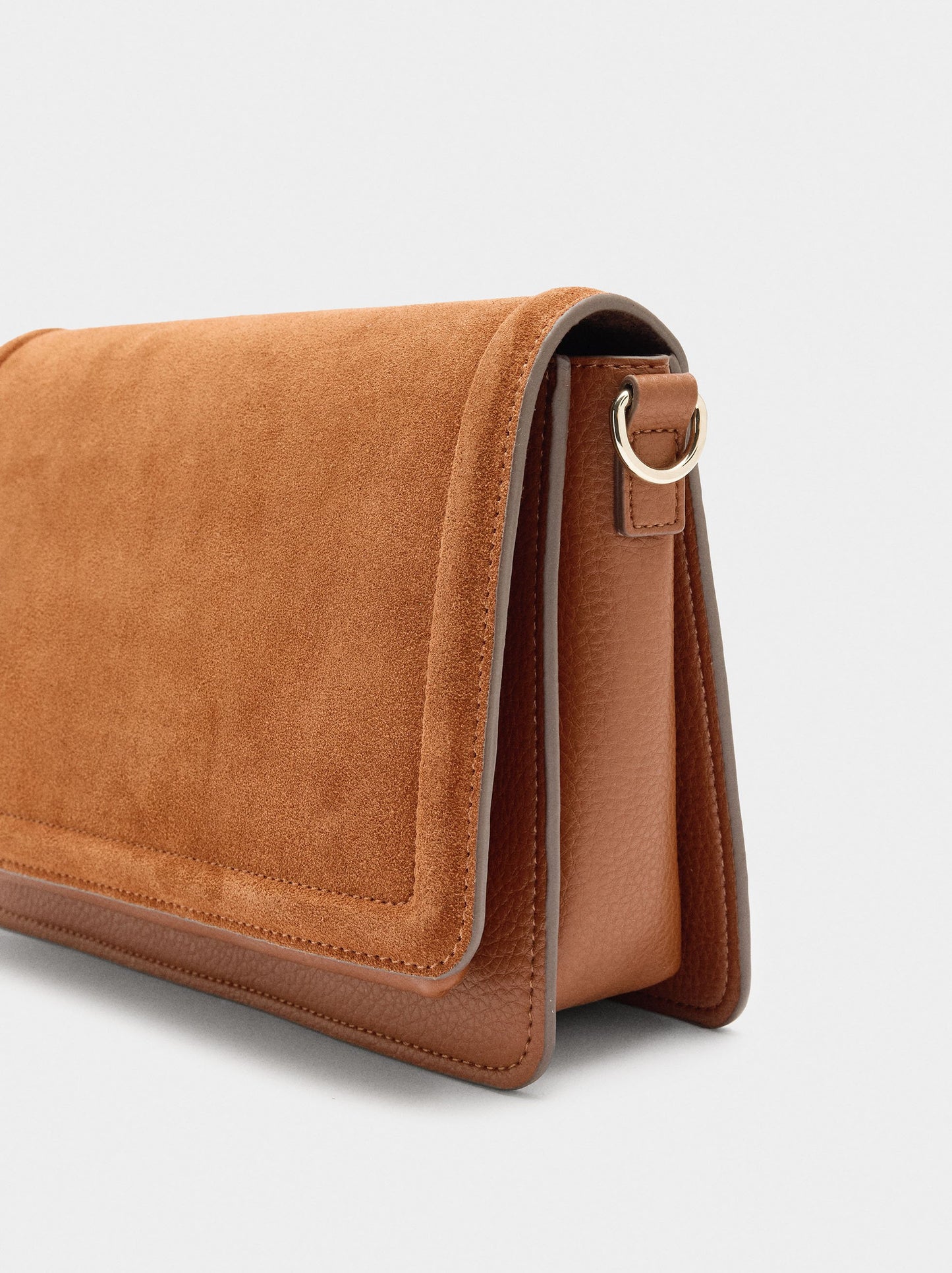 Crossbody Bag With Flap And Leather Details