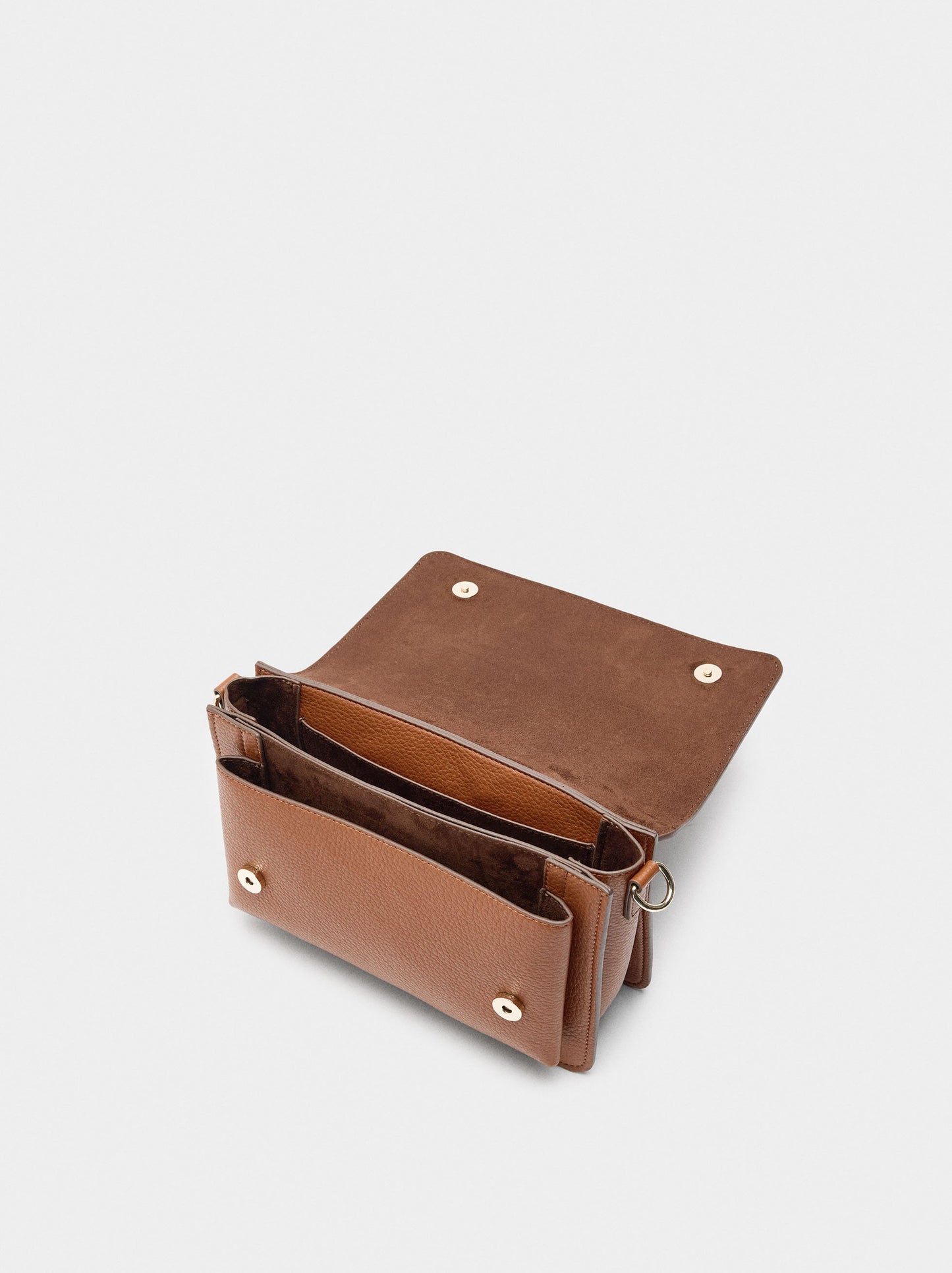 Crossbody Bag With Flap And Leather Details