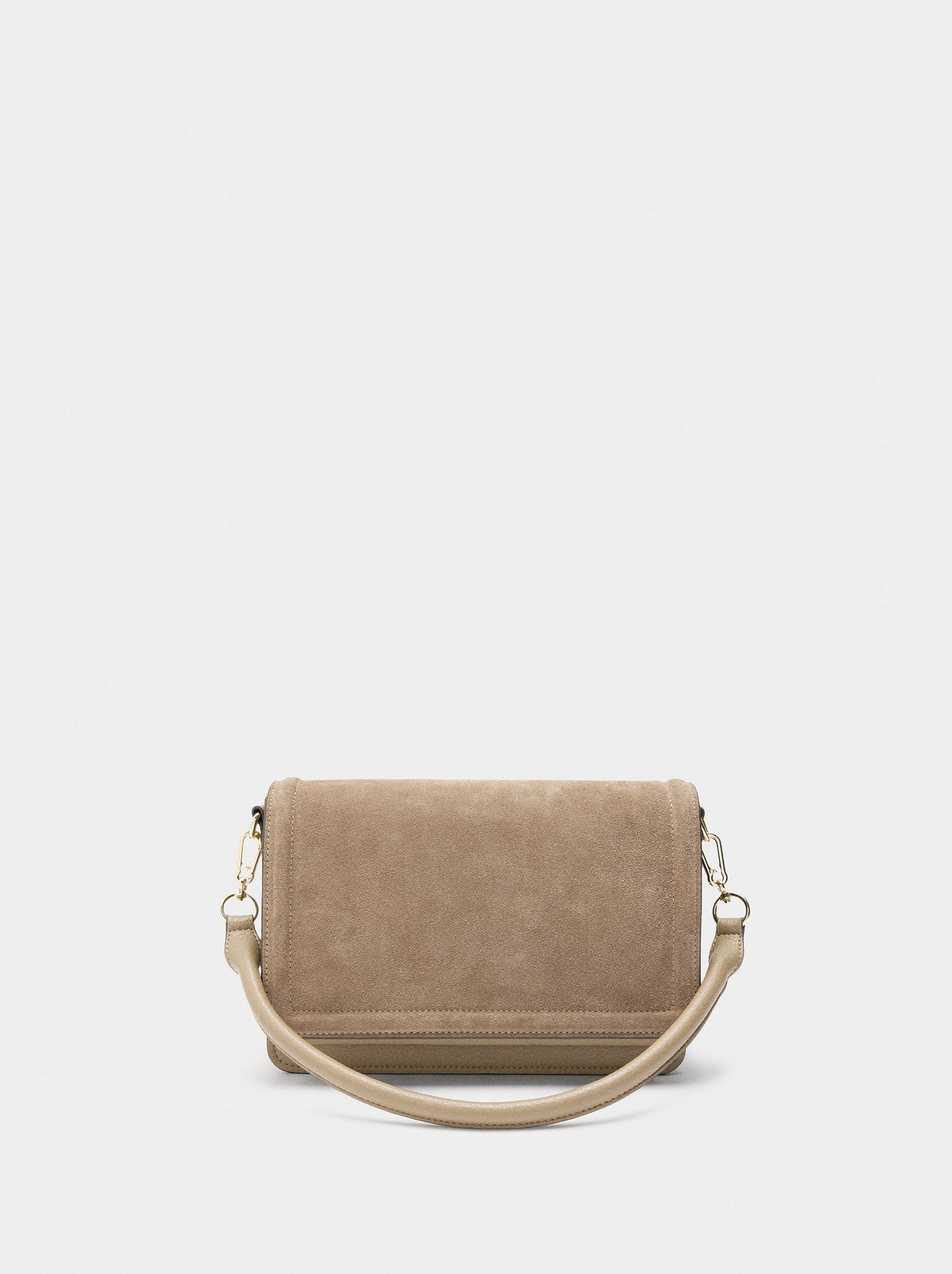 Crossbody Bag With Flap And Leather Details